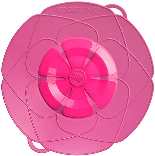 Kochblume - das Original vom Erfinder Armin Harecker M 25,5 cm pink | Überkochschutz für Topfgrößen von Ø 14 bis 20 cm | Set mit Microfasertuch!
