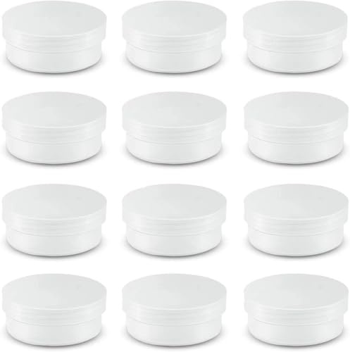 Amersumer Confezione da 20 contenitori rotondi in plastica trasparente smerigliata con coperchio a vite, contenitori cilindrici impilabili per perline, trucchi, occhi, pillole, gemme, perline