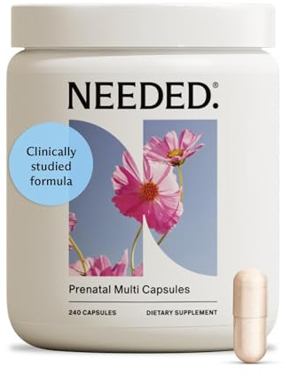 Needed. Prenatal Multi Pro | Multivitamin with Choline Capsules for Prenatal, Pregnancy, Breastfeeding, Postpartum | Expertly-Formulated & Third-Party Tested | 30-Day Supply