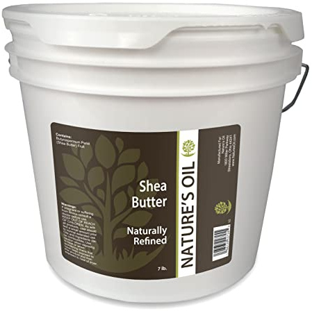 Nature's Oil Shea Butter, Naturally Refined for Skin Care, Hair Care, Soap Making, Lotion Making and Cosmetic Formulation, 7lbs (1 Gallon)
