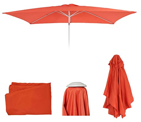 Mendler Toile de Rechange pour Parasol N23 2x3m rectangulaire Tissu/Textile 4,5kg - Terre Cuite