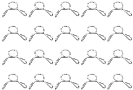 Sourcing Map Lot de 20 colliers de serrage de 4 mm ID Fit 5-5,5 mm OD en acier inoxydable 304, conduite de carburant, tuyau d'eau, tuyau d'air, moto, scooter