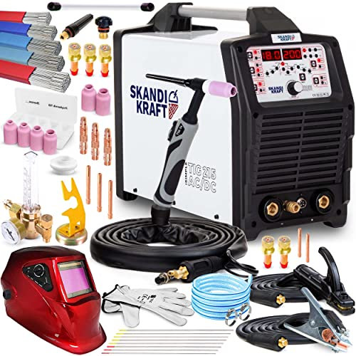 SKANDI KRAFT® iSimple TIG 215 AC DC Poste à souder Inventaire HF - TIG AC/DC, MMA230V 200A Poste à souder inverter, Machine à Souder électrique SET PROFESSIONNEL