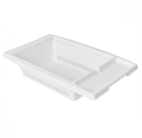 CABLEPELADO Escurreplato de plastico para Fregadero - Escurridor Verduras - Escurridor Pasta - 2 modulos - Resistente PP5 - Gran Capacidad - Ligero - Libre de BPA - Apto Lavavajillas - Color Blanco