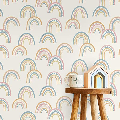 Holden Boho Rainbow Wallpaper Kids Nursery Orange/Pink/Blue 13282