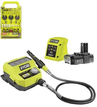 Confezione RYOBI - Mini-Multiutensile RRTS18-120GA35-18V OnePlus - 1 batteria 2.0Ah - 1 caricatore - 35 accessori - Ki