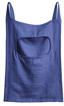 Amazhiyu Hänge Wäschesack Wäschekorb Tür Hängend Tasche zum Hängen, 100% Leinen, Platzsparend für Badezimmer, Schlafzimmer, Kinderzimmer, 70x50cm, Dunkelblau