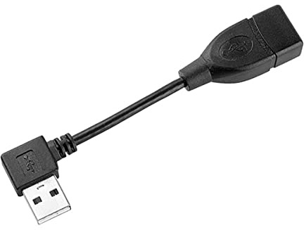 CY USB 2.0 A Typ Stecker links gewinkelt auf USB 2.0 Buchse Verlängerungskabel 90 Grad Stecker 10 cm