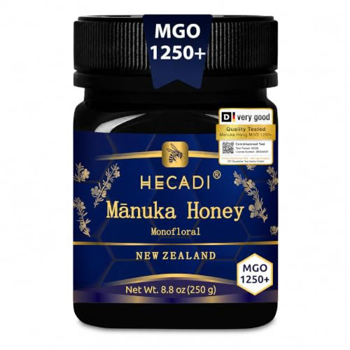 Miele di Manuka 1250+ Originale della Nuova Zelanda, con contenuto di MGO certificato e garantito 250g