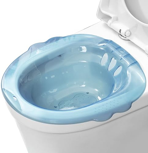 Sitz Bath Portable sur les toilettes portables Bidet Portable Antiflow Attachement bidet à grande capacité pour les hémorroïdes post-partum Care Bleu