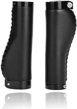 HERCHR Fahrradgriffe, 22,2 mm/0,9 Zoll Ergonomisch Mountainbike Griffe Aufstecken PU-Leder Lenkergriffe Fahrrad Handlebar Abdeckung Griffe Bar Fahrradlenker Ledergriff für MTB/Scooter/Rennrad/E-Bike