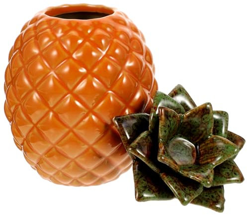 MAGICLULU Boîte à Thé Forme Ananas Couvercle Hermétique Pot à Thé Séché Vrac Sucrier Céramique Bonbonnière Céramique Récipient