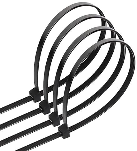 Fascette in nylon 3,6 x 250 mm, 40 pezzi, colore nero, ideali per il fissaggio e l'organizzazione di cavi e oggetti in casa e in ufficio.