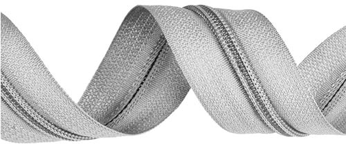 5m Endlos-Reißverschluss 3mm freie Farbwahl, Farbe:336 hellgrau