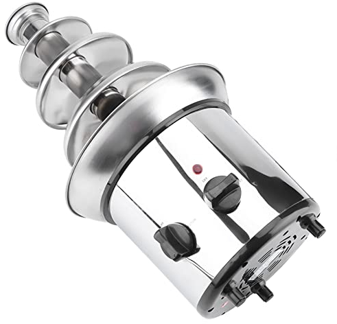 Electric Chocolate Melting Fountain 4 Tiers UK Plug 220V Stainless Steel Silver