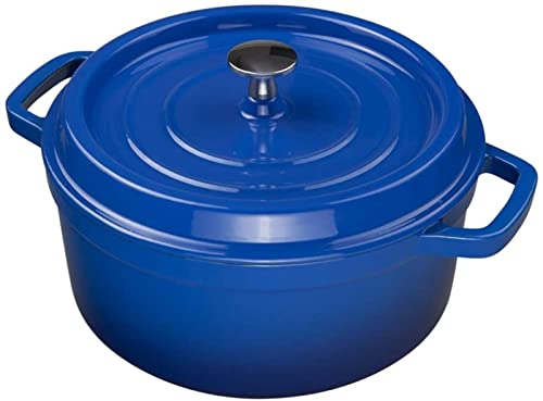 Braising Pans 24cm Soup Pot Household Thickened Enamel Small Saucepan Non Stick Sauce Pan Induction Cooker Gas Stove Electric Ceramic Stove Universal Cooking Pot Casserole Dish (Color : Red)(Blue)