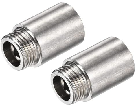 TOP-VIGOR Lot de 2 rallonges de pommeau de douche, 30 mm, en acier inoxydable G1/2, pour pommeau de douche rond