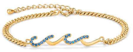 Qitian Birthday Gifts for Women, Mom, Sister - Through The Waves of Life, Daughter Bracelets, Mothers Day, Christmas Gifts