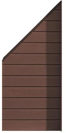HORI Sichtschutzzaun Schmal & Schräg Element - WPC Gartenzaun - Robuster Lamellenzaun Grau - Langlebiger Sichtschutzzaun für Terrasse & Garten - Modernes Design für mehr Privatsphäre Farbe Braun