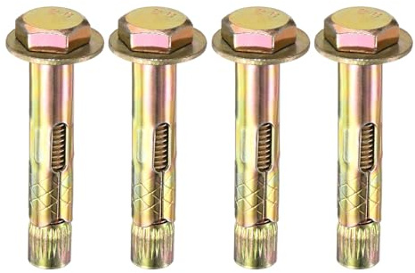 M METERXITY 4er Pack Sechskant Spreizdübel M10x60mm Farbverzinkter Eisen-Kohlenstoffstahl Sechskant Spreizdübel Korrosionsbeständiger Metallbolzen Für Beton/Trockenmauerwerk/Blockwände