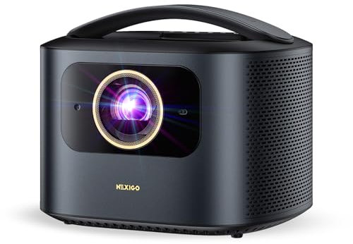 NexiGo TriVision Ultra, 4K Tri-LED-Laser tragbarer Projektor, 2600 Lumen, kein Laserspeckle, Keine Augenbelastung, Dolby Vision, HDR10+, Heimkino/Outdoor mit 3D, 30W DTS Virtual:X, Fire TV-Stick-Fach