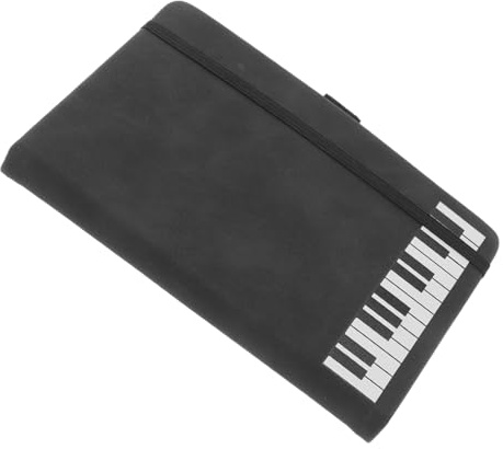 SHINEOFI Notizbuch Geschenk A6 mit Klaviermotiv Pu Einband und Glattem Schreibpapier Portabel für Büro und Skizzen für Musikliebhaber und Musiker