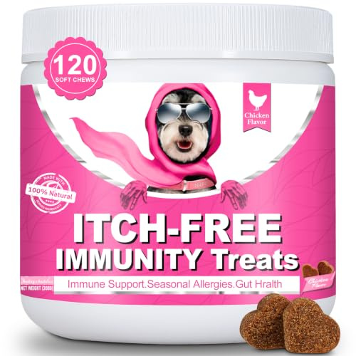 Bailey & buddies ITCH-FREE Allergy Relief Chews for Dog - 120 Soft Chews with Omega-3 and Probiotics - Soothe Itchy Skin, Paws, Ears -Seasonal Allergy Support for Scratching, Itching and Hot Spots