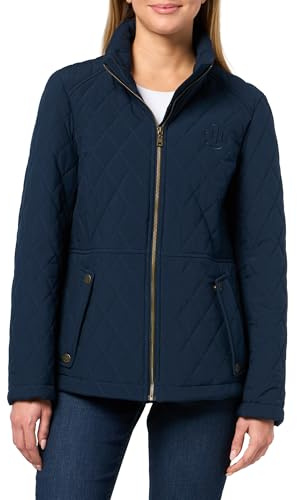 Tommy Hilfiger Women's Brass Hardware Transitional Barn Jacket Quilted Coat, Navy, X-Large