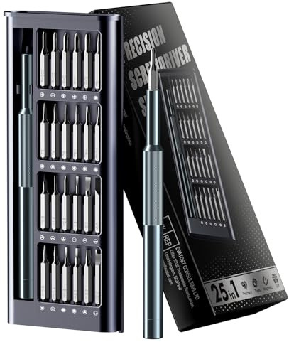 NSZETZ 25-in-1 Precision Screwdriver Set, Professional Mini Repair Tool Kit with Magnetic Drivers for MacBook, Laptop, Phone, Watch, Glasses, Ring Doorbell, Electronics, Small Gadget Gift for Men