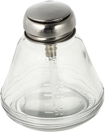 FOYTOKI Flacon Presse-manucure en Verre 180 ML Bouteille Liquide Pressable Anti-Statique Distributeur pour Dissolvant Vernis à Ongles Usage Professionnel et Personnel