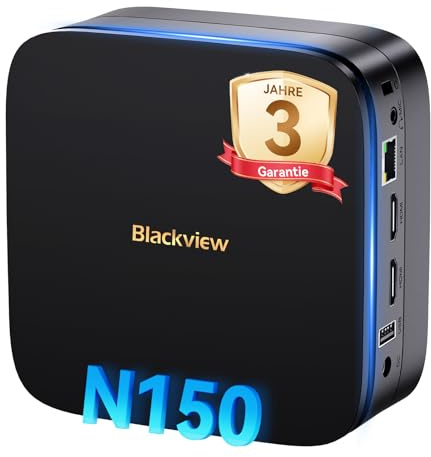 Blackview MP60 Mini PC Win 11 Pro, Intel Twin Lake N150(Mise à Niveau N95/N100), 16Go RAM 512Go M.2 SSD Mini Ordinateur de Bureau, 4K UHD Dual Display WiFi 5G, for École Bureau