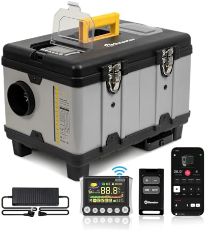 TB10 Diesel Air Heater WIFI Smart App Control, 8KW 12V/24V/110V TOOLBOX Parking Heater, with Auto Start- Stop, Ventilation&Altitude Mode, Heaters For Car RV Camper Tent Home