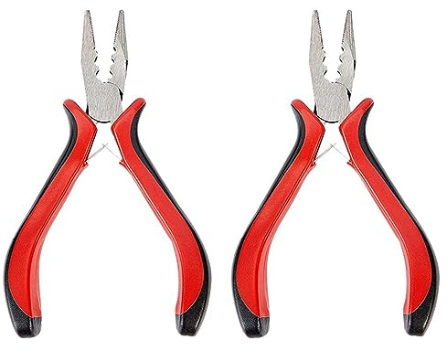 GNURBDILFO 2 Pack 45 Steel Jewelry Bead Crimper Tools Crimping Plier for Jewelry Making Red