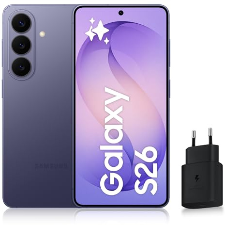 Samsung Galaxy S26, Smartphone Android 5G avec Galaxy AI, 256 Go, Chargeur Secteur Rapide 25W Inclus, Smartphone déverrouillé, Violet, Version FR