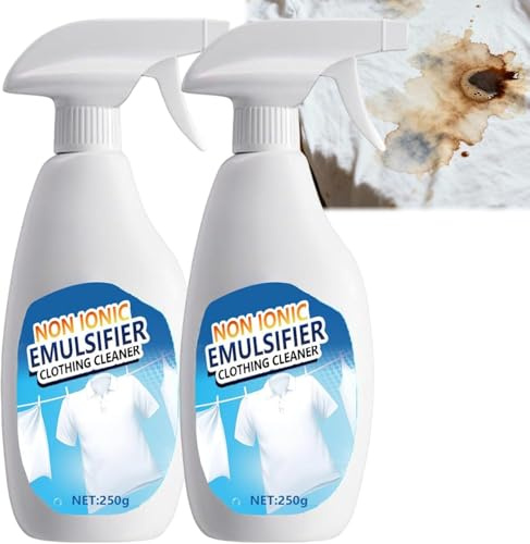 Non Ionic Emulsifier Clothing Cleaner,Clothes Oil Laundry Cleaning Remover,Universal Household Cleaner,Powerful Stain Remover Clothes Dry Clean Spray,Strong Decontamination for ClothesShoes (2)
