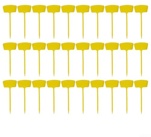 Grandi marcatori per piante da esterno con materiale in polipropilene impermeabile e resistente alle intemperie, paletti per l'identificazione delle piante da giardino (giallo)