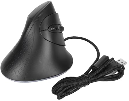 KIMISS Mouse da Gioco Verticale Ergonomico con Impostazioni Regolabili di 10.000 DPI Mouse da Gioco RGB DPI Regolabile Verticale Cablato 7.200 con 7 Pulsanti Programmabili