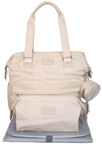 Adorable France – Sac à Langer Loulou XL | Grande Capacité de 40L | Déperlant | 3 Modes de Portage (Dos, Épaule, Poussette) | Bretelles Réversibles (Ivoire)