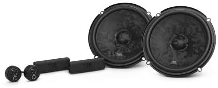 JBL Stage3 Gen2 68CF 6,5 in 16,5 cm Kit Éclaté 2 Voies Haut-Parleur Voiture | 125 W RMS / 760 W crête, 3 Ohm, 75 Hz-20 kHz, kit composants tweeter dôme soie, filtre externe - montage encastré sans grille