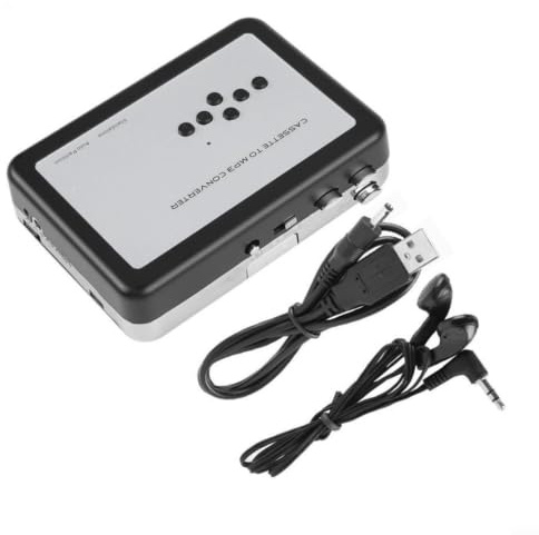 Wodsty Grabadora de casete USB a MP3, grabadora automática inversa de casete para archivo digital, grabadora de audio externa