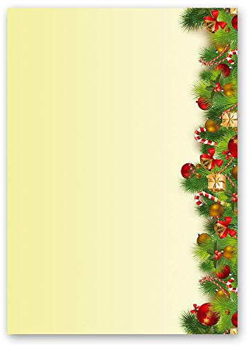 100 Blatt Briefpapier Weihnachtspapier WEIHNACHTSGRÜSSE - DIN A5 Format - Paper-Media