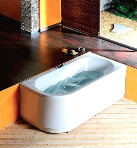 Raumsparwanne ASTRA R 165x80cm, Ausführung Rechts, mit Wannenfüssen