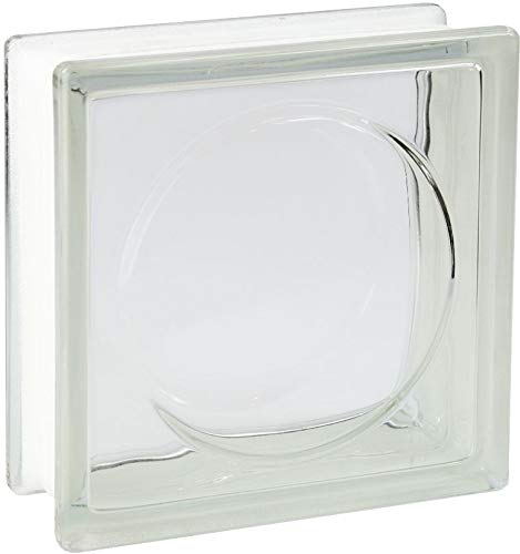 Blocco di vetro design Alpha chiaro lucido 19x19x8 cm - 5 pezzi