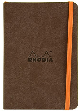 Rhodia 117353C Rhodiarama Notizheft (mit weichem Umschlag, dot grid, 72 Blatt, 90 g elfenbeinfarbenes Papier, DIN A6, 10,5 x 14,8 cm, Lesezeichen, Innentasche) 1 Stück schokoladenbraun