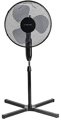 TROTEC Standventilator TVE 17 S – 40 Watt, oszillierend 80°, 3 Stufen, Ø 40 cm, höhenverstellbar, leise, schwarz
