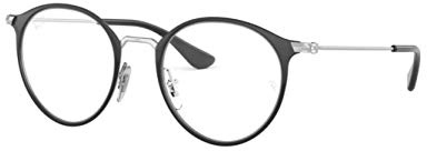 Ray-Ban Unisex-Erwachsene 0ry 1053 4064 45 Brillengestelle, Schwarz (Silver On Top Black)