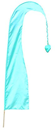 Asiastyle Balifahne | Farbe: türkis | 200 cm lang | MIT BAMBUSSTANGE | aus echtem Satin | Originale Umbul Fahne