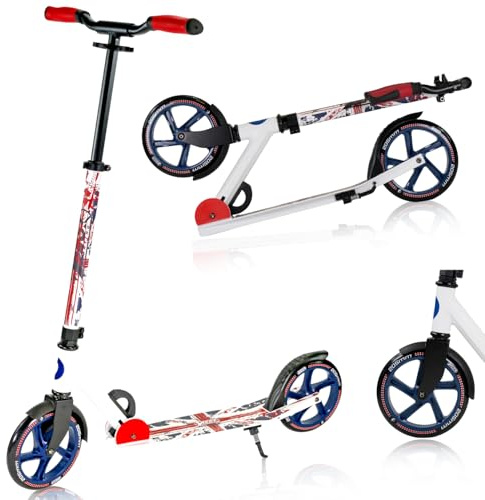 BEST SPORTING Scooter 205 | klappbarer Aluminium-Scooter mit 3-Fach Verstellbarer T-Bar | PU High-Rebound Rädern & 100-kg Tragkraft