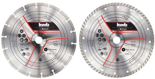 Einhell Original Set de 2 disques de coupe diamant | accessoire meuleuse d’angle | 2 disques diamant | Ø 230 x 22,23 mm | épaisseur 1,8 mm | max. 6600 tr/min