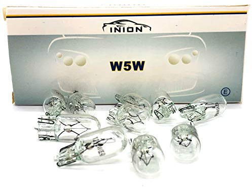 INION 10x Stück W5W W2.1x9.5d T10 5W 12V Glühlampe Autolampen Zugelassen (W5W)